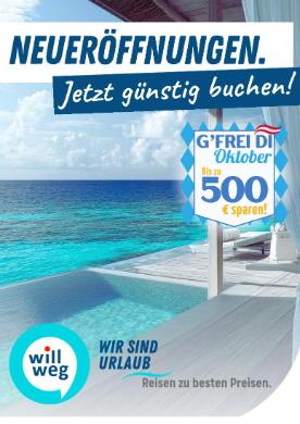 Titelbild des Prospekts von willweg.at Reiseideen