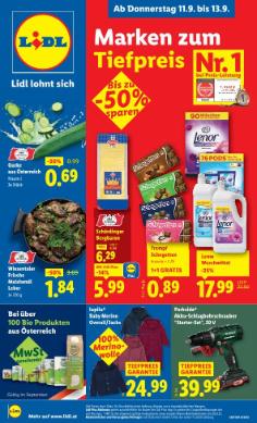 Titelbild des Prospekts von Lidl Österreich