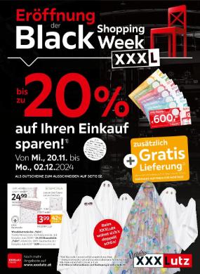 Titelbild des Prospekts von XXXLutz Blackweek