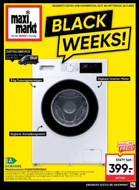 Titelbild des Prospekts von Maximarkt Black Week