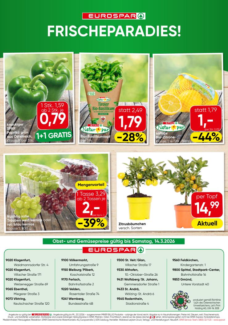 Prospekt von EUROSPAR