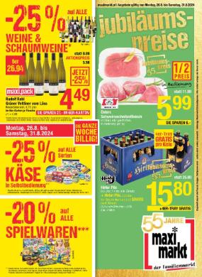 Titelbild des Prospekts von Maximarkt Linz / Haid / Wels / Ried / Vöcklabruck