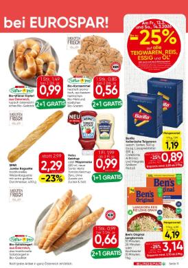 Titelbild des Prospekts von EUROSPAR W / NOE / BGLD