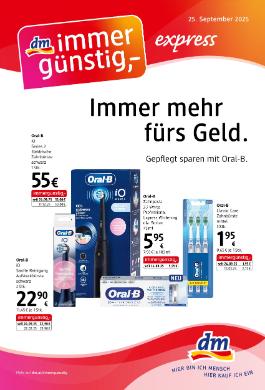 Titelbild des Prospekts von dm drogerie markt immergünstig express