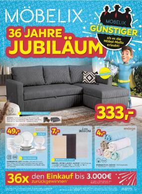 Titelbild des Prospekts von Möbelix Jubiläum
