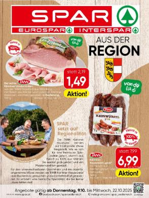Titelbild des Prospekts von SPAR KTN Beilage
