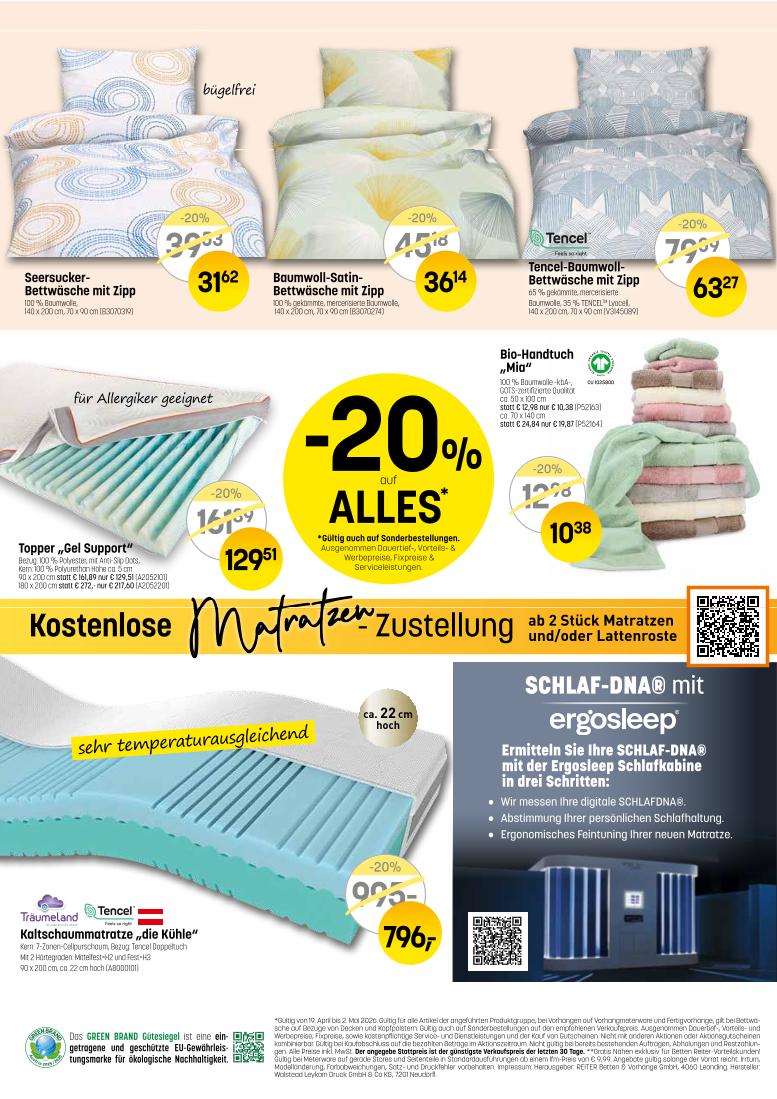 Prospekt von Betten Reiter