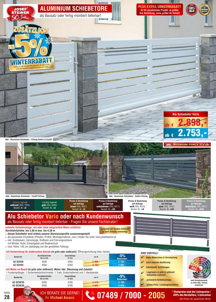 Prospekt von Josef Steiner