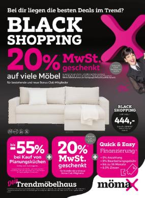 Titelbild des Prospekts von mömax Black Shopping