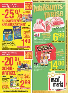 Titelbild des Prospekts von Maximarkt Linz / Haid / Wels / Anif / Bruck