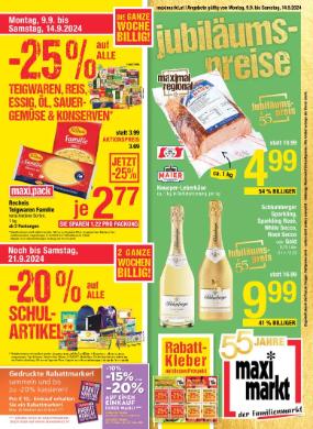 Titelbild des Prospekts von Maximarkt Linz / Haid / Wels / Ried / Vöcklabruck