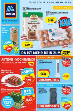 Titelbild des Prospekts von HOFER FLUGBLATT