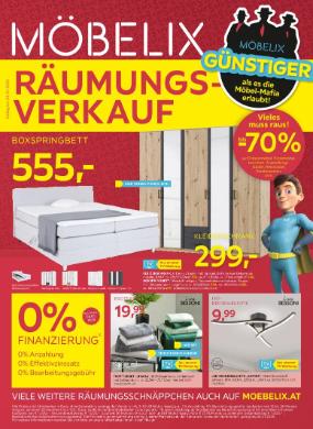 Titelbild des Prospekts von Möbelix Räumungsverkauf