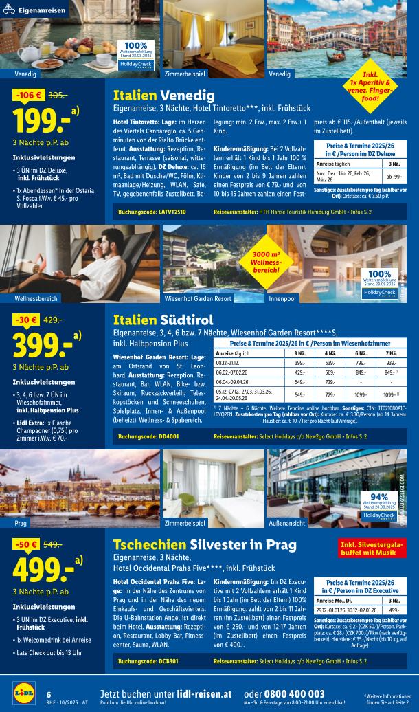 Prospekt von Lidl Reisen