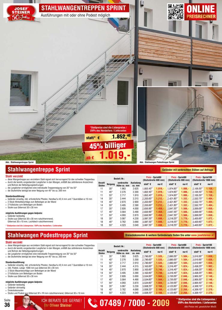 Prospekt von Josef Steiner