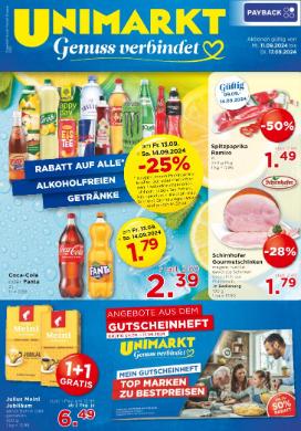Titelbild des Prospekts von Unimarkt OÖ Zentralraum