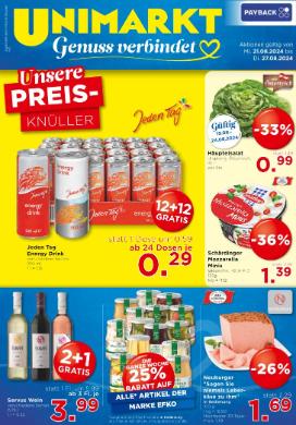 Titelbild des Prospekts von Unimarkt NÖ