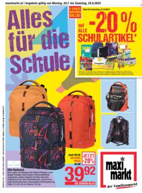 Titelbild des Prospekts von Maximarkt Alles für die Schule