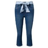 Damen Capri-Jeans mit Stoffgürtel versch. Farben KiK 1 Stück