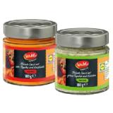 Sol & Mar Pikante Saucen mit roter Paprika und Knoblauch oder mit grüner Paprika und Kräuter Lidl 212 Milliliter 1 Glas