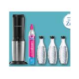 Bild von Sodastream Crystal Wassersprudler Titan 3.0 Vorteilspack inkl. 3 Glaskaraffen 0,7 l und  Quick Connect Zylinder Unimarkt 1 Packung