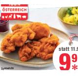 Backhendl ausgelöste Maishendlkeulen, mit Kartoffel-Vogerlsalat und Preiselbeeren Maximarkt
