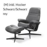 Stressless Sunrise inkl. Hocker mit Cross Gestell in Schwarz/Schwarz in Leder „Batick“ 1748011245 XXXLutz 1 Set