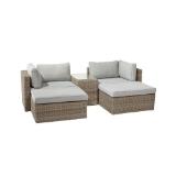 Lounge-Set Olea 5-teilig aus Polyrattan Sand OBI 1 Set