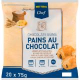 Metro Chef Pains au Chocolat Schokoladenbrötchen, Preisangabe ohne MwSt. (Preis inkl. MwSt. 12,97 €), METRO 75 Gramm 20 Stück