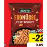 Promotion Bild von ALESTO Erdnusskerne gewürzt Versch. Sorten Lidl 150 Gramm 1 Packung