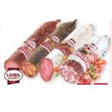 Loidl Haussalami, Gebirgsjäger mit Chili-Ummantelung, Käswurst im schwarzen Pfeffermantel oder Bergsalami Maximarkt 100 Gramm