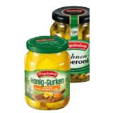 Hengstenberg Sandwichgurken, Honiggurken, Bohnenpepperoni, Cornichons oder Jalapeno Rings Sutterlüty 1 Glas