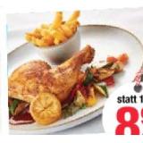 maxi.restaurant Hühnerkeule mediterran mit Zitronen-Rosmarin gewürzt, Grillgemüse und Pommes Maximarkt 1 Set