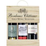 Bordeaux Chateaux Holzkiste, Preisangabe ohne MwSt. (Preis inkl. MwSt. 23,99 €), METRO 0.75 Liter 3 Stück
