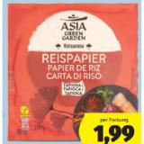 Asia Green Garden Reispapier HOFER 250 Gramm 1 Packung