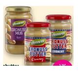 Dennree Bio-Erdnussbutter oder -mus versch. Sorten Denns BioMarkt 350 Gramm 1 Glas