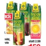 Rauch Happy Day Apfelsaft, Apfelsaft mild, Multivitamin, Multivitamin mild, Multivitamin rote Früchte oder Sunshine Orange Maximarkt 1 Liter 1 Packung