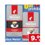 Julius Meinl Crema oder Espresso ganze Bohne Classico oder Crema Intenso Unimarkt 1 Kilogramm 1 Packung