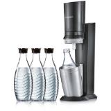 Sodastream Wassersprudler CRYSTAL 3.0 Aktionspack + 3 Karaffen Titan und 1 CO2-Zylinder RED ZAC 1 Set