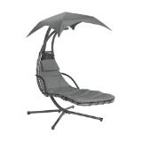 Schwingliege Palmdale mit Sonnendach aus Textilen Anthrazit OBI 1 Stück