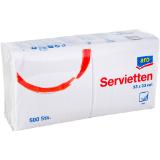 aro  Servietten weiß, 1-lagig, Preisangabe ohne MwSt. (Preis inkl. MwSt. 5,39 €), METRO 500 Stück