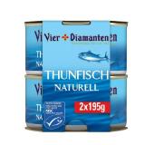 4 Diamanten Thunfisch Naturell od. in Sonnenblumenöl Penny 195 Gramm 2 Stück