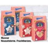 Manner Nougatsterne, Fruchtherzen, Nougatherzen oder Marzipansterne Maximarkt 1 Packung