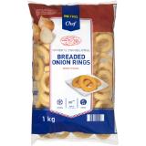 Metro Chef Breaded Onion Rings, Preisangabe ohne MwSt. (Preis inkl. MwSt. 4,07 €), METRO 1 Kilogramm 1 Packung