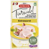 Promotion Bild von BERGER TIERWOHL Extrawurst geräuchert, Preisangabe ohne MwSt. (Preis inkl. MwSt. 1,42 €), METRO 100 Gramm 1 Packung