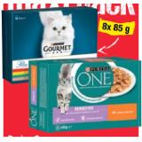 Purina One oder Gourmet Perle Katzennahrung versch. Sorten Maximarkt 85 Gramm 8 Stück