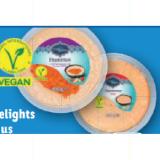 1001 Delights Hummus Paprikasauce und Cashewkernen oder Tahini Lidl APP Preis 200 Gramm 1 Packung