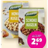 Dennree Bio-Frühstücks-Cerealien Honig- oder Schokokugeln Denns BioMarkt 250 Gramm 1 Packung