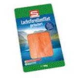 S-BUDGET Lachsforellenfilet geräuchert INTERSPAR 100 Gramm 1 Packung