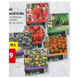 Schale mit Saatgut und Erde versch. Gemüse- und Pflanzenarten Lidl